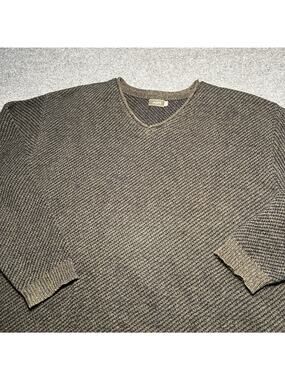 Vintage Alps Sweater Mens Large Cotton Blend V Neck Grandpa Made in USA 90s